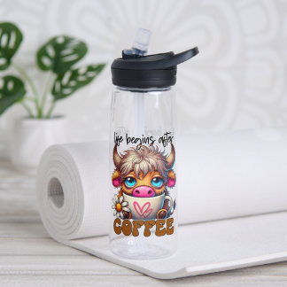 Life Begins After Coffee Water Bottle