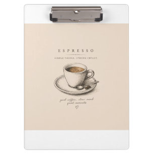 Life Begins After Espresso   Vintage Coffee Lover  Clipboard