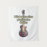 Life begins after playing the guitar. retro color