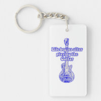 Life begins after playing the guitar. vintage blue