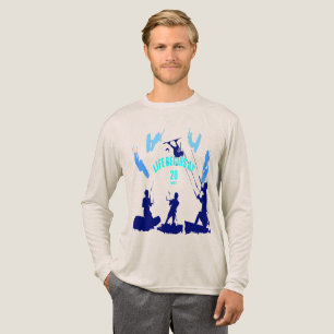 Life Begins at 20 Knots Turquoise Blue Silhouettes Tri-Blend Shirt
