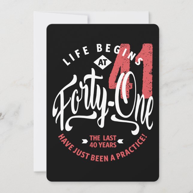 Life Begins at 41 | 41st Birthday Invitation (Front)