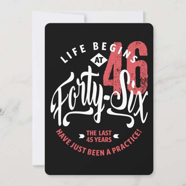 Life Begins at 46 | 46th Birthday Card (Front)