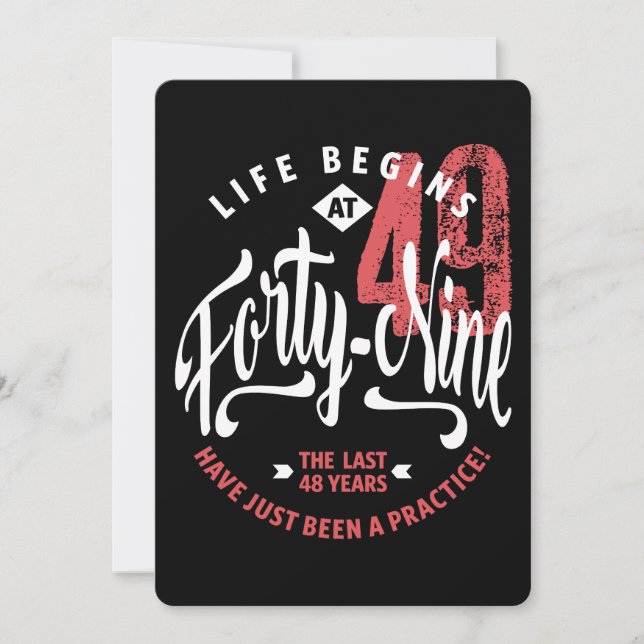Life Begins at 49 | 49th Birthday Card (Front)