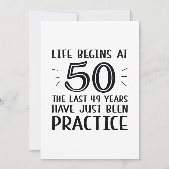 Life Begins At 50 Thank You Card (Front)