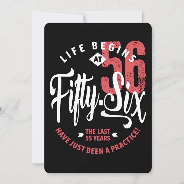 Life Begins at 56 | 56th Birthday Card (Front)