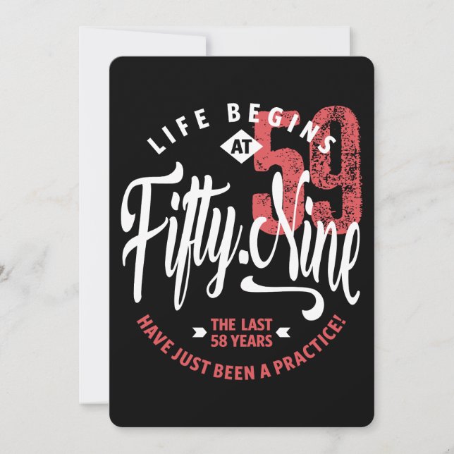 Life Begins at 59 | 59th Birthday Card (Front)