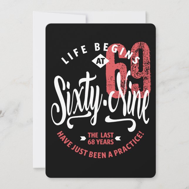Life Begins at 69 | 69th Birthday Card (Front)