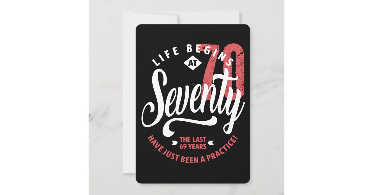 Life Begins at 70 | 70th Birthday Card | Zazzle.co.nz