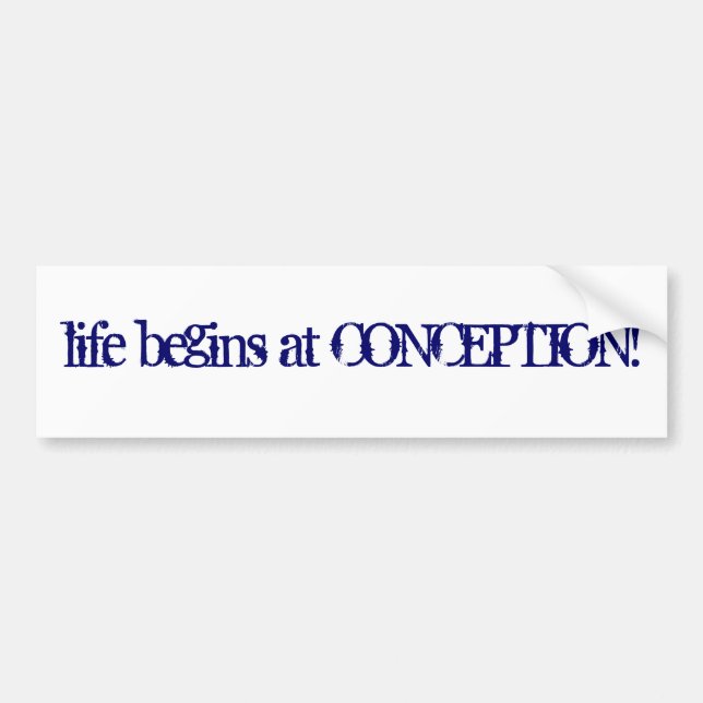Life begins at Conception! Bumper Sticker (Front)