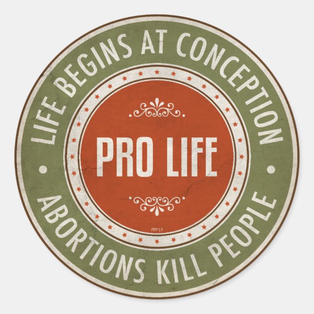 Life Begins At Conception Classic Round Sticker (Front)