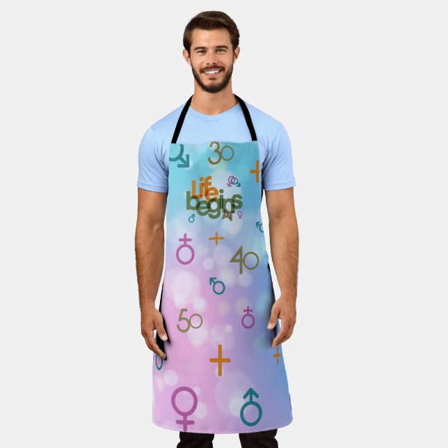 Life Begins At (Customise) | Apron (Large) (Worn)