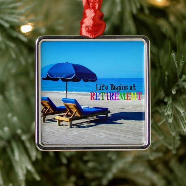 Life Begins at Retirement Metal Tree Decoration (Tree)