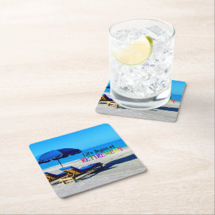 Life Begins at Retirement Square Paper Coaster