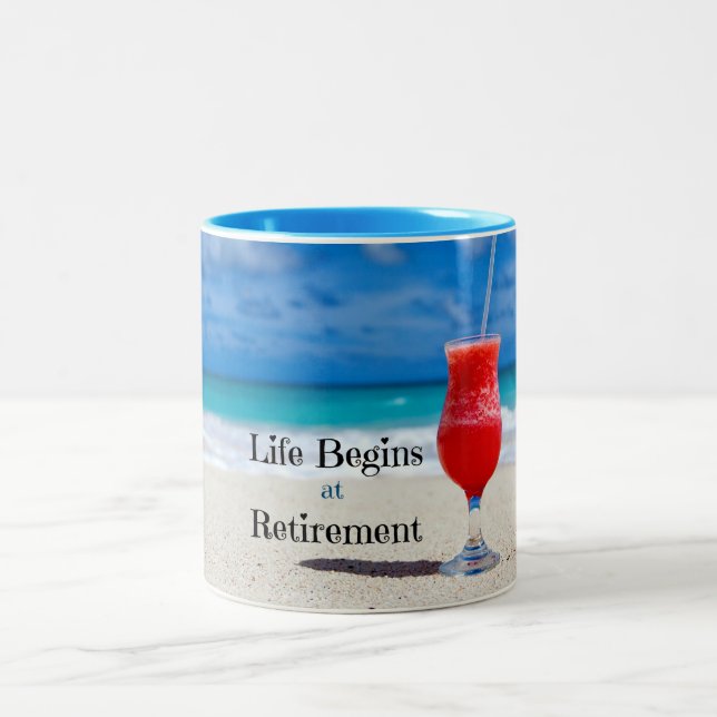 Life Begins at Retirement Two-Tone Coffee Mug (Center)