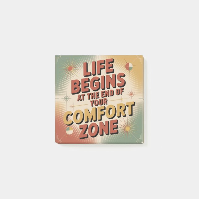 Life Begins At The End Of Your Comfort Zone Post-it Notes (Front)