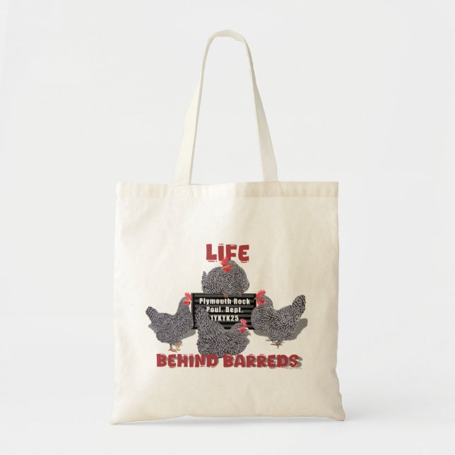 Life Behind Barreds (Barred Plymouth Rock Hens Tote Bag (Front)