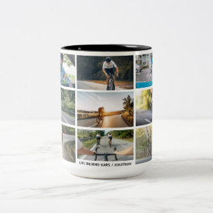 Life Behind Bars Personalise Images Bicycle Lovers Two-Tone Coffee Mug