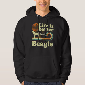 Life Better Beagle Vintage Dog Mum Dad Hoodie