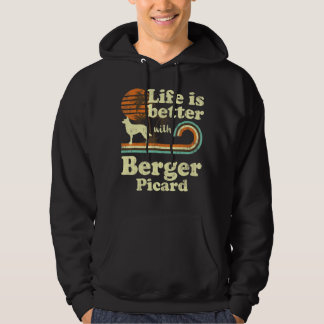 Life Better Berger Picard Vintage Dog Mum Dad Hoodie