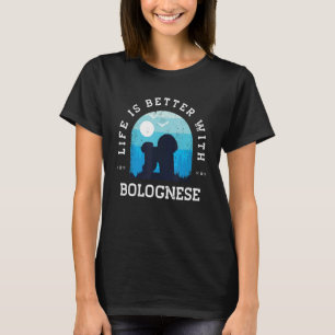 Life Better Bolognese Vintage Blue Dog Mum Dad T-Shirt