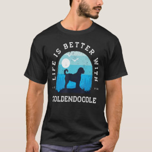 Life Better Goldendoodle Vintage Blue Dog Mum Dad T-Shirt