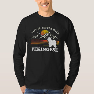 Life Better Pekingese Vintage Dog Mom Dad T-Shirt