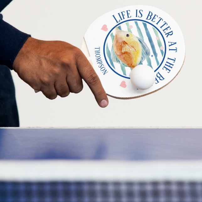 Life Better the Beach, Tropical Fish  Ping Pong Paddle (Insitu)