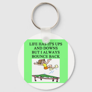 life bouncing trampoline joke key ring