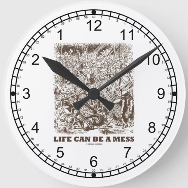 Life Can Be A Mess Wonderland Backwards Clock Face (Showcase your Wonderland attitude with this backward clock w/ the caption "Life Can Be A Mess")