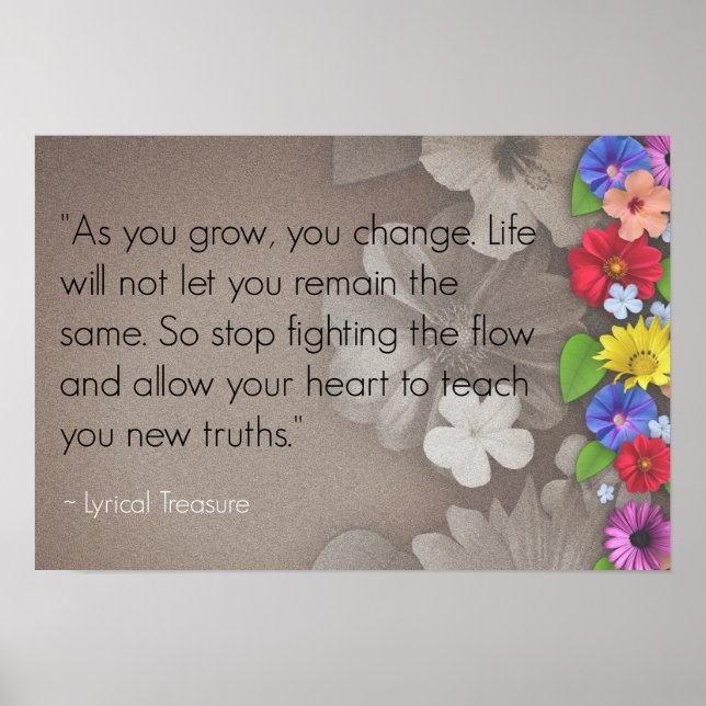 Life Change Inspirational Quote Poster (Front)