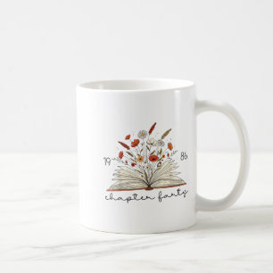 Life Chapter Forty 1986 Floral Book 40th Birthday Coffee Mug