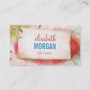 Life Coach - Artistry Watercolor Floral Business Card