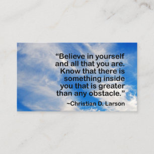 Life Coach Blue Sky Motivational Quote Business Card