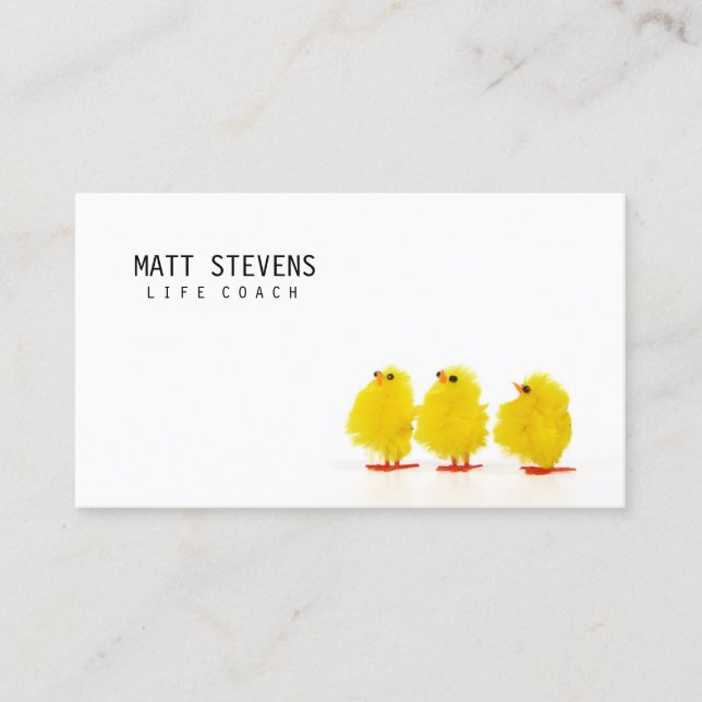 Life Coach  Business Card Cute Chicks (Front)