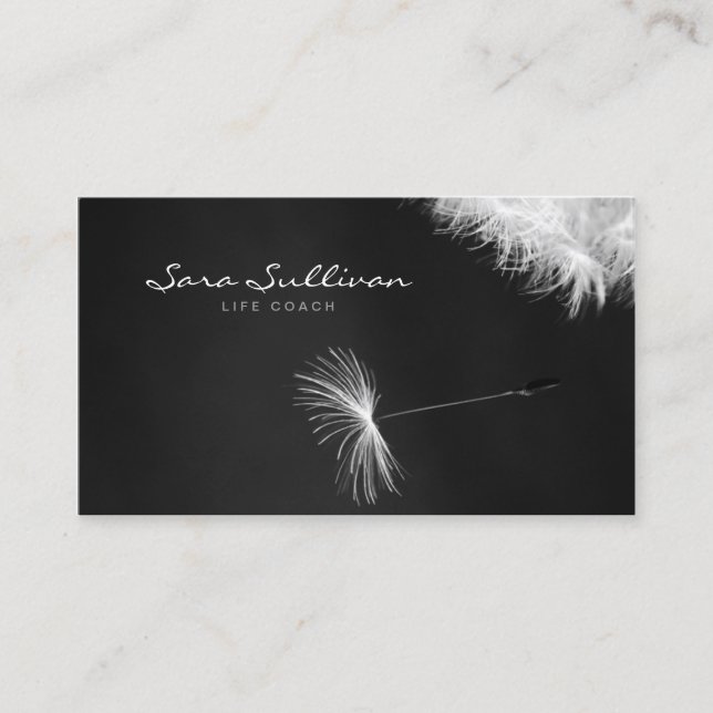 Life Coach Business Card Dandelion Closeup (Front)