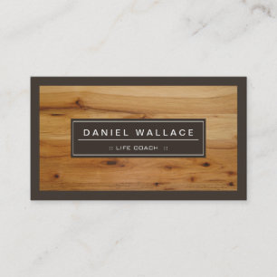 Life Coach - Classy Wood Grain Look Business Card