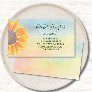 Life Coach Colourful Floral Business Card