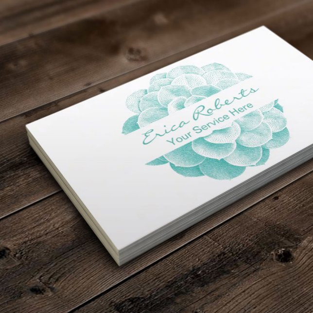 Life Coach Counsellor Minimalist Succulent Floral Business Card (Creator Uploaded)