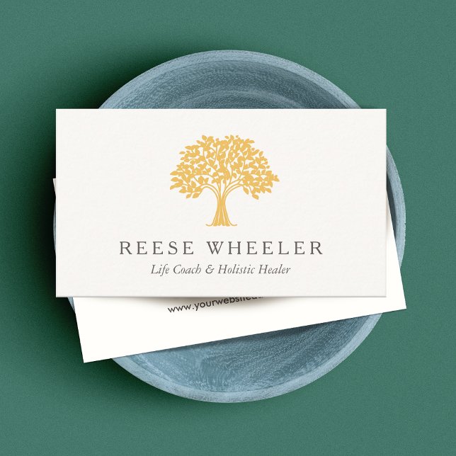 Life Coach Health and Wellness Tree Business Card (Creator Uploaded)