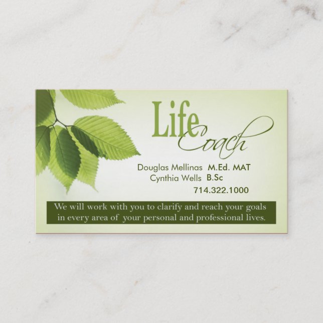 Life Coach I Personal Goals Spiritual Counseling Business Card (Front)