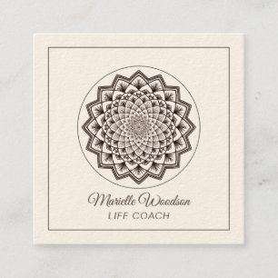 Life Coach Mandala Square Business Card