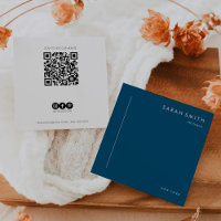 Life Coach Minimalist Blue White QR Code