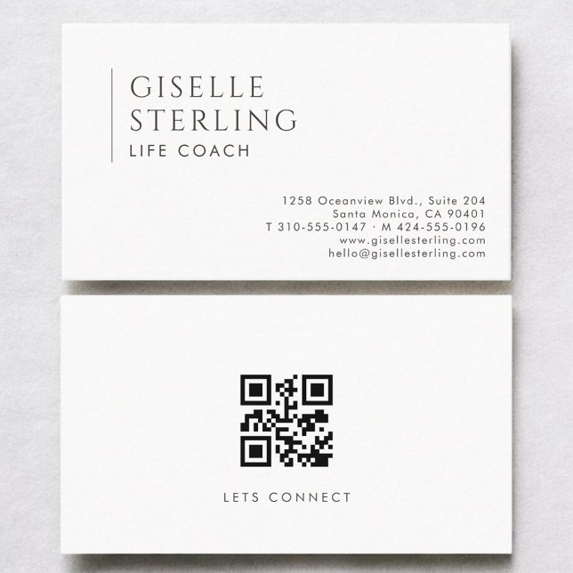 Life Coach Modern Professional QR Code Business Card (Creator Uploaded)