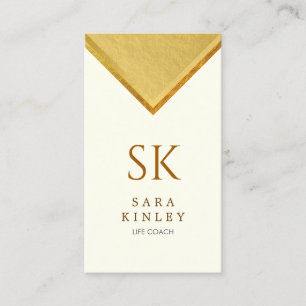 Life Coach Monogram Faux Gold Business Card