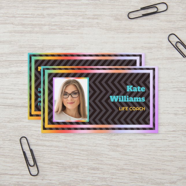 Life Coach Photo Business Card (Front/Back In Situ)