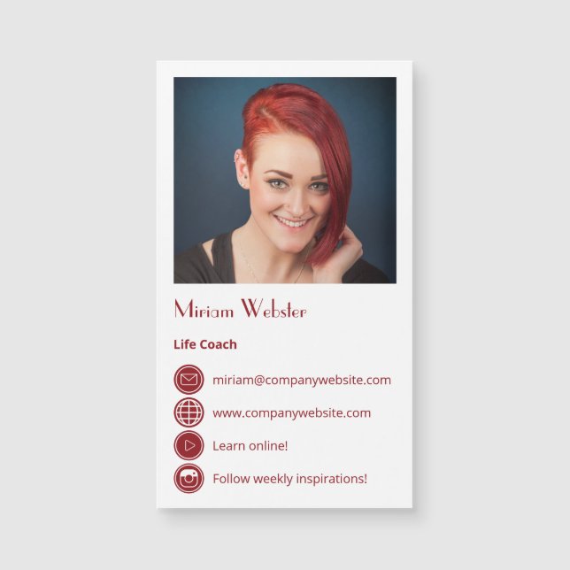 Life Coach Professional Networking Card Magnet (Front)