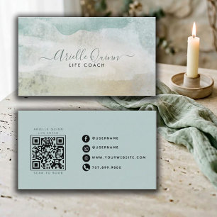 Life Coach Serene Abstract Watercolor Business Card