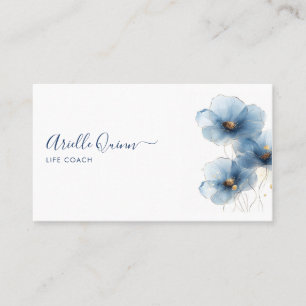 Life coach Serene Indigo Watercolor Business Card