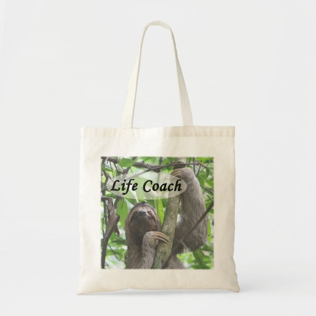 Life Coach Sloth Tote Bag (Front)